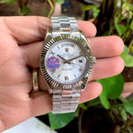 Rolex DayDate Fluted Bezel Roman White Dial Yz