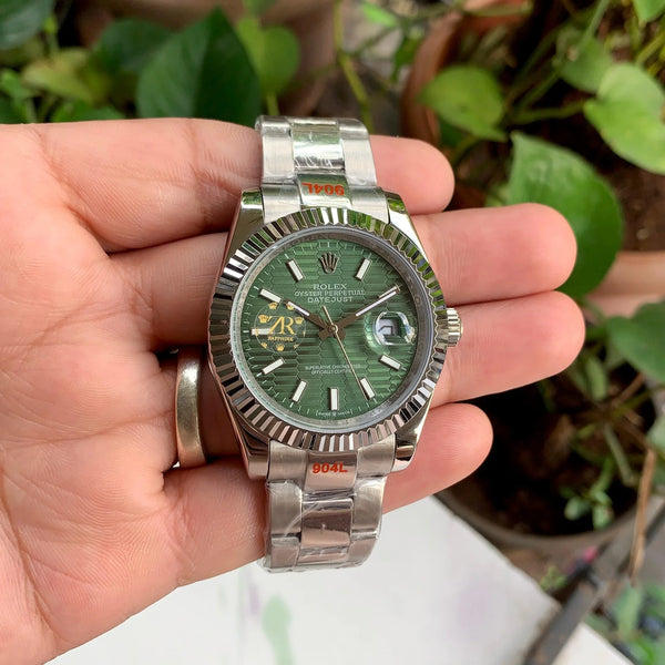 Rolex DateJust Oyster Green Motif Dial Zr