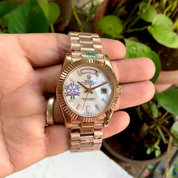 Rolex DaYDate RoSeGold MOP Fluted Bezel Yz Factory