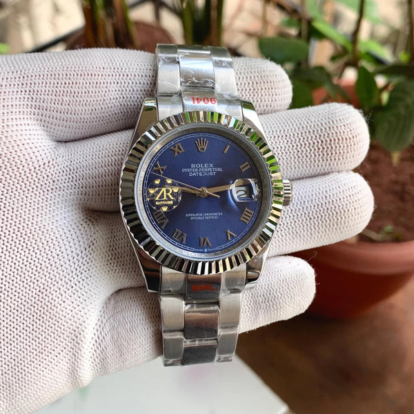 Rolex DateJust Oyster Blue Roman Dial ZR