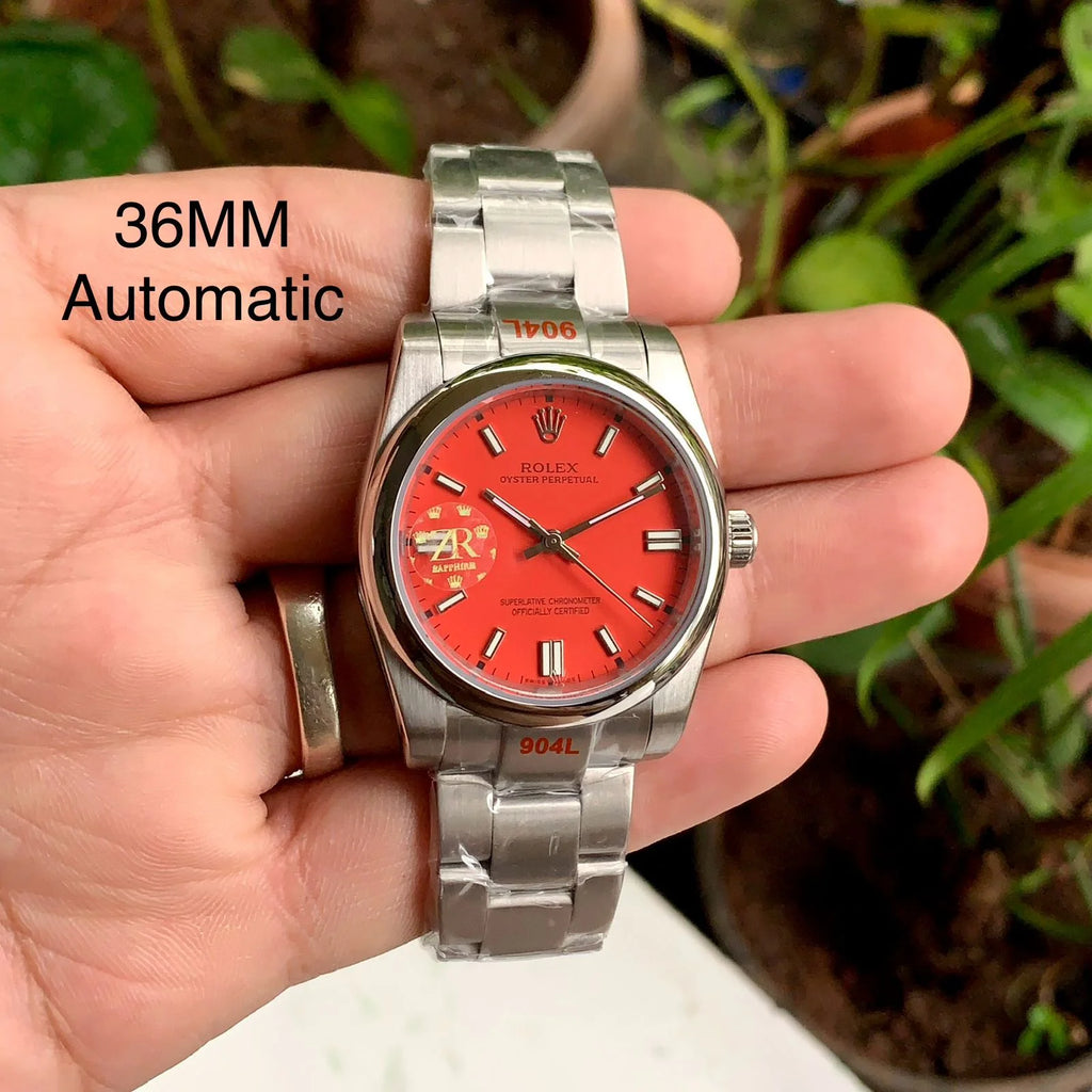 Rolex Oyster Perpetual Red Dial 36MM Ladies
