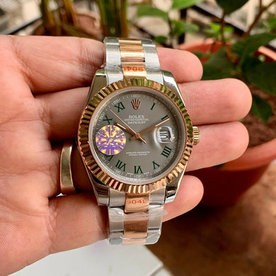 Rolex DateJust Oyster Wimbledon Dial Silver-RGold Yz