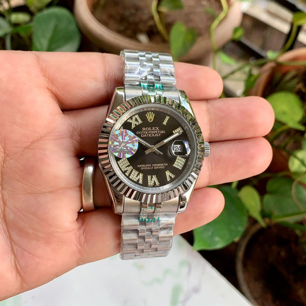 Rolex DateJust Silver Diamond Roman Figure Yz