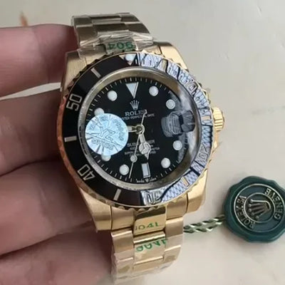 Rolex Submariner Gold Chain Black Dial