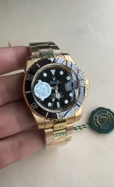 Rolex Submariner Gold Chain Black Dial